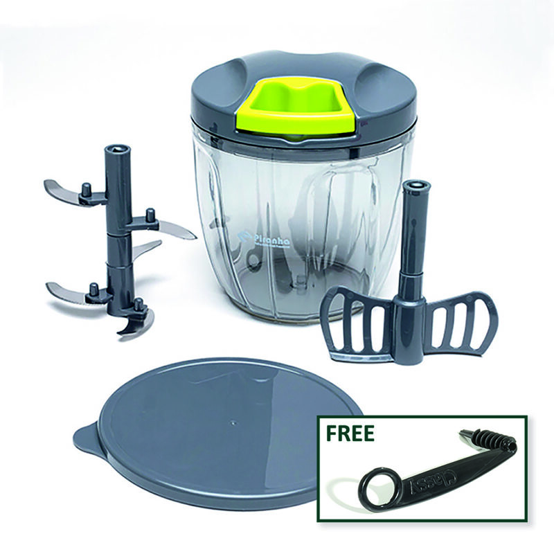 Piranha Jumbo Pull and Chop Food Processor with FREE Spiral Cutter